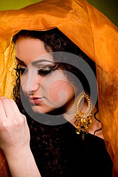 woman in color arabian clothes