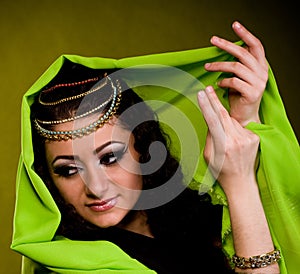 Woman in color arabian clothes