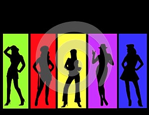 Woman color background