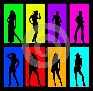 Woman color background photo