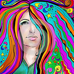 Woman colorful portrait