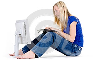 Woman and computer