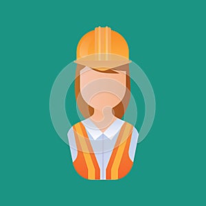 Woman construction worker. Vector illustration decorative design