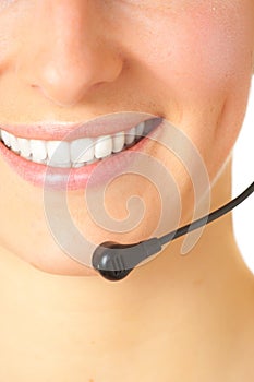 Woman consultant with headset
