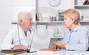 Woman on consultation with doctor