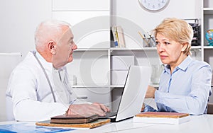Woman on consultation with doctor