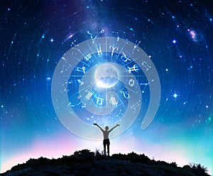 Woman Consulting The Stars - Zodiac Signs