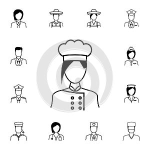 woman cook icon. Element of Proffecions icons for mobile concept and web apps. Pattern repeat seamlesswoman cook icon can be used