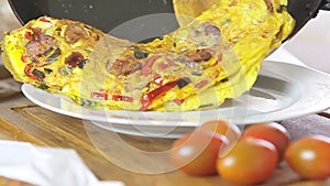 Woman cooking breakfast