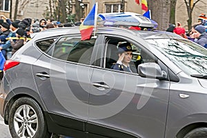 Woman cop give one official salute