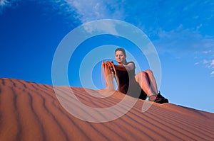 Woman at Coral Pink Sand Dunes