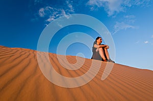 Woman at Coral Pink Sand Dunes