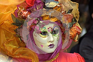 Woman in Costume & Mask