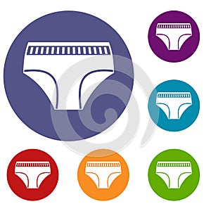 Woman cotton panties icons set