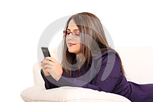 Woman on couch