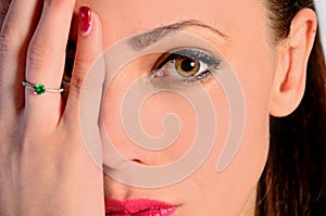 Woman cover eye