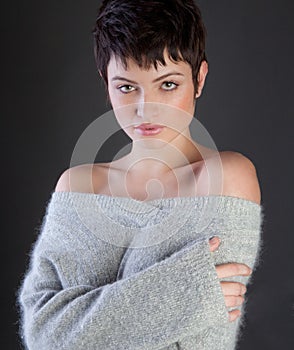Woman in Cozy Sweater