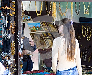 Woman crafts retail