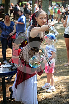 Woman Creates Bubble Art Renaissance Festival MD