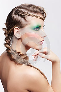 Woman with creative hairdo