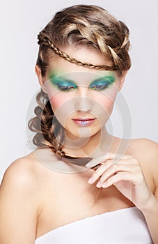 Woman with creative hairdo