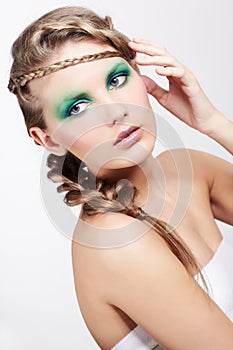Woman with creative hairdo