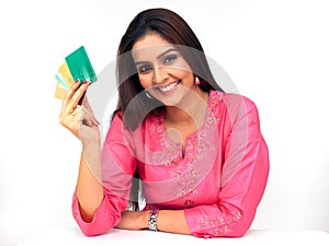 Woman with a credit cards