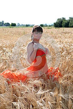 Woman in the crop field