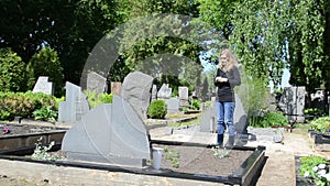 Woman cross cemetery