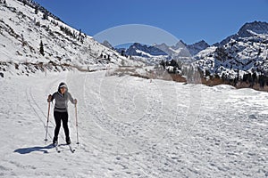 Woman Cross Country Skiing