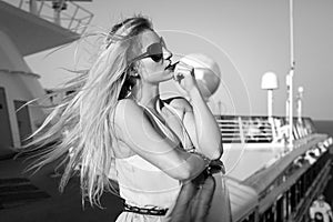 Woman on a Cruise Ship