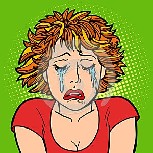 Woman crying human emotions