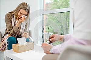 Woman crying during the psychological counseling