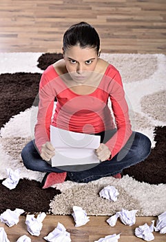 Woman Crying, Reading Letter