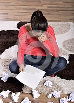 Woman Crying, Reading Letter