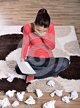 Woman Crying, Reading Letter