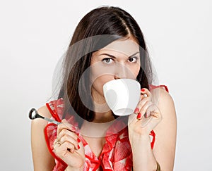 Woman with a cup of coffee