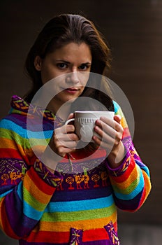 Woman with cup of hot chocolate