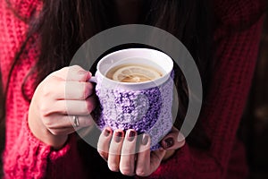 Woman with cup of tea