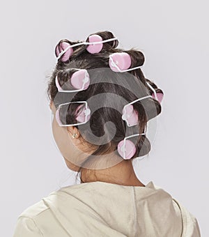 Woman with Curlers
