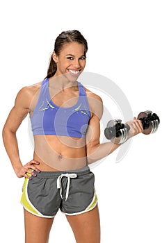 Woman Curling Dumbbell