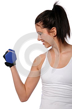 Woman Curling Dumbbell