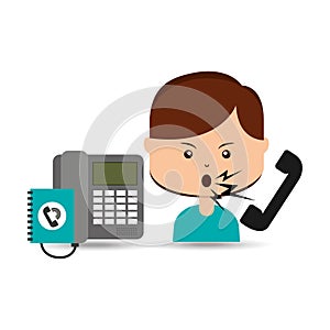 Woman customer complaints call center photo