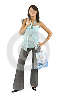 Woman - customer with paper bags