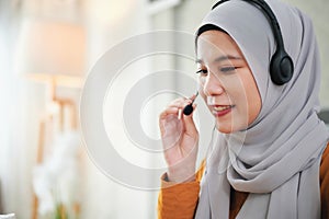 Woman customer support operator