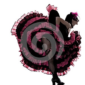 Woman dancer dancing french cancan