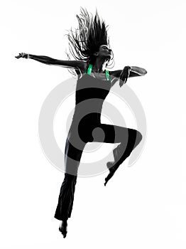 Woman dancer dancing silhouette