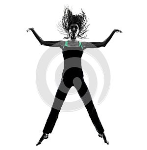 Woman dancer dancing silhouette