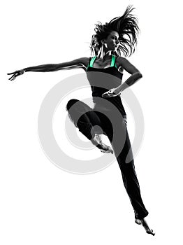 Woman dancer dancing silhouette