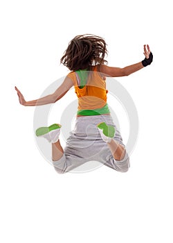 Woman dancer jumping